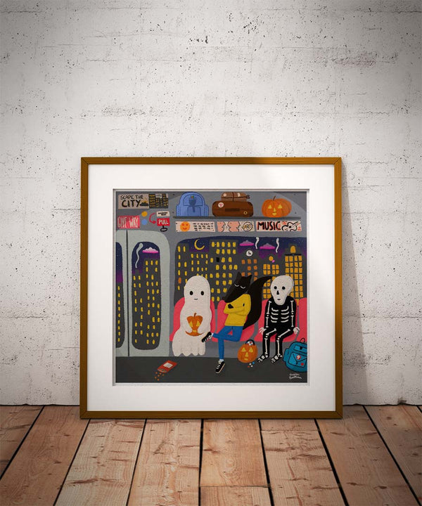 halloween arty illustration print