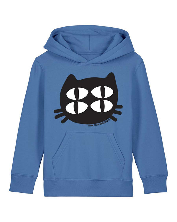 Sudadera capucha  niños algodón orgánico. "Gato cuántico"