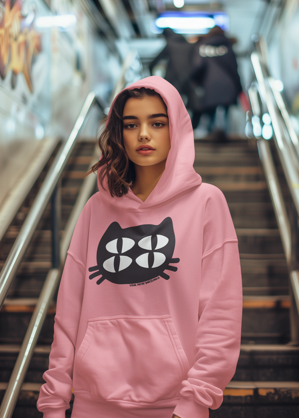 Sudadera capucha unisex algodón. "Gato cuántico"