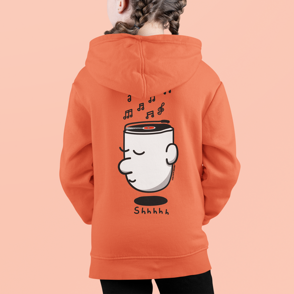 Sudadera capucha  niños algodón orgánico. "Shhhh"