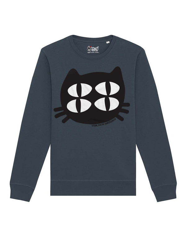 Sudadera unisex algodón orgánico. "Gato cuántico"