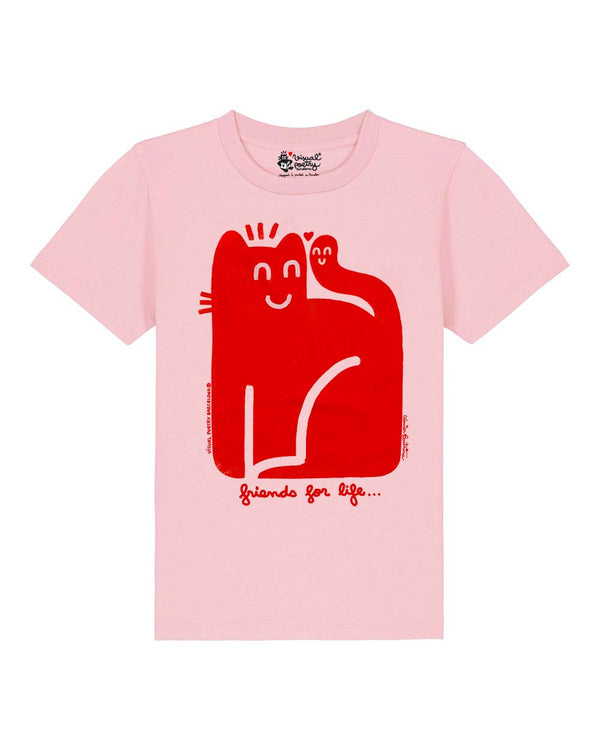 Camiseta niños algodón orgánico. "Friends for life"