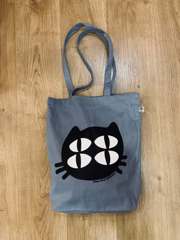 Tote Bag celeste. "Gato cuántico"