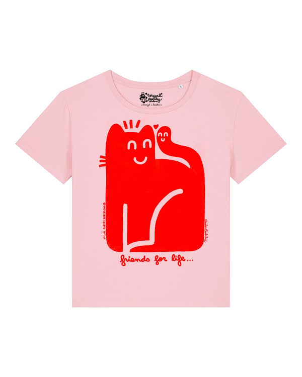 Camiseta mujer algodón orgánico. “Friends for life”