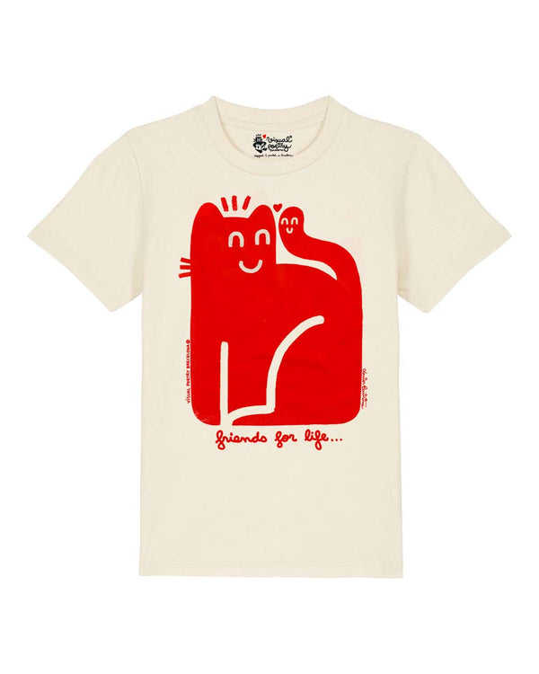 Camiseta niños algodón orgánico. "Friends for life"