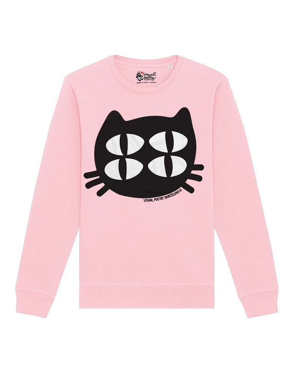 Sudadera unisex algodón orgánico. "Gato cuántico"