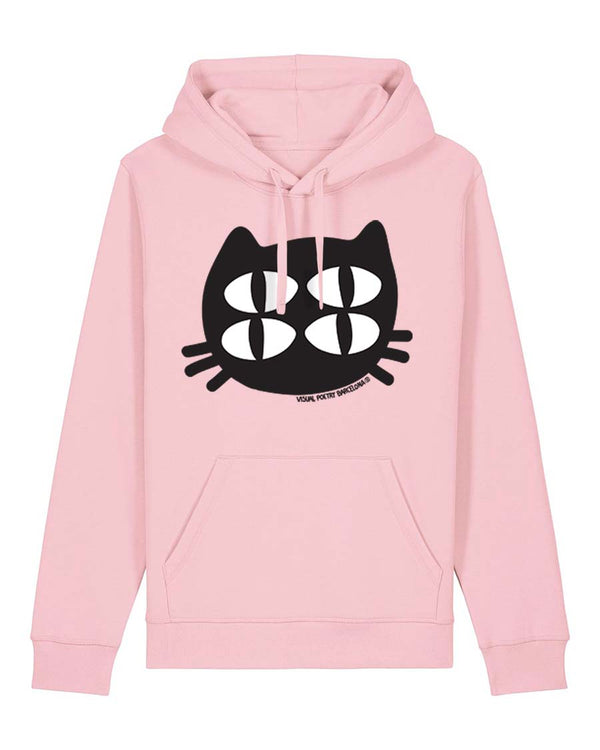 Sudadera capucha unisex algodón. "Gato cuántico"