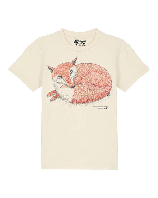 Camiseta niños algodón orgánico. "Zorro de las nieves"