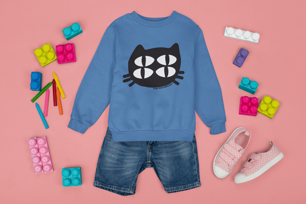 Sudadera niños algodón orgánico. "Gato cuántico"
