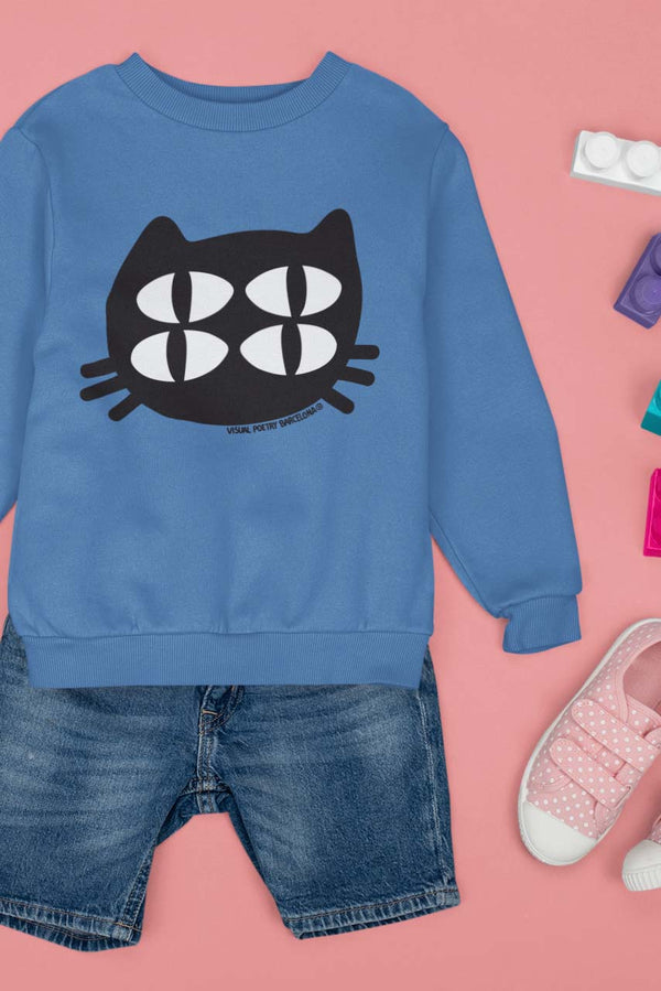 Sudadera niños algodón orgánico. "Gato cuántico"