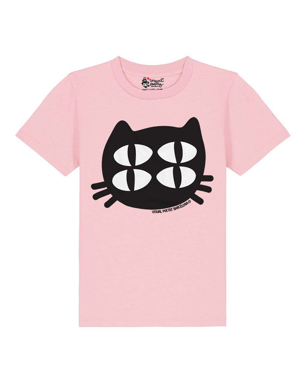 Camiseta niños algodón orgánico. "Gato cuántico"