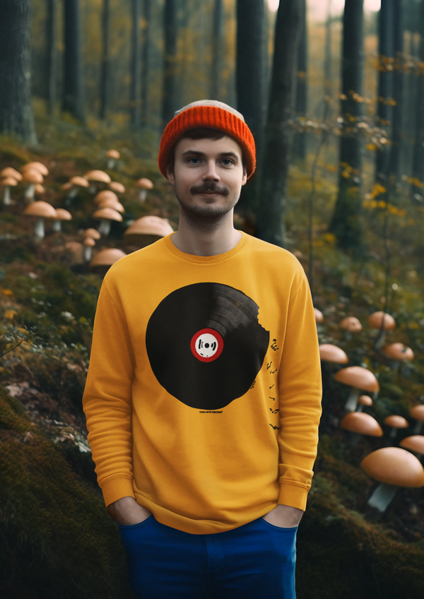 Sudadera unisex algodón orgánico. "Vinilo"