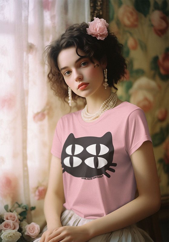 Camiseta mujer algodón orgánico. “Gato cuántico”