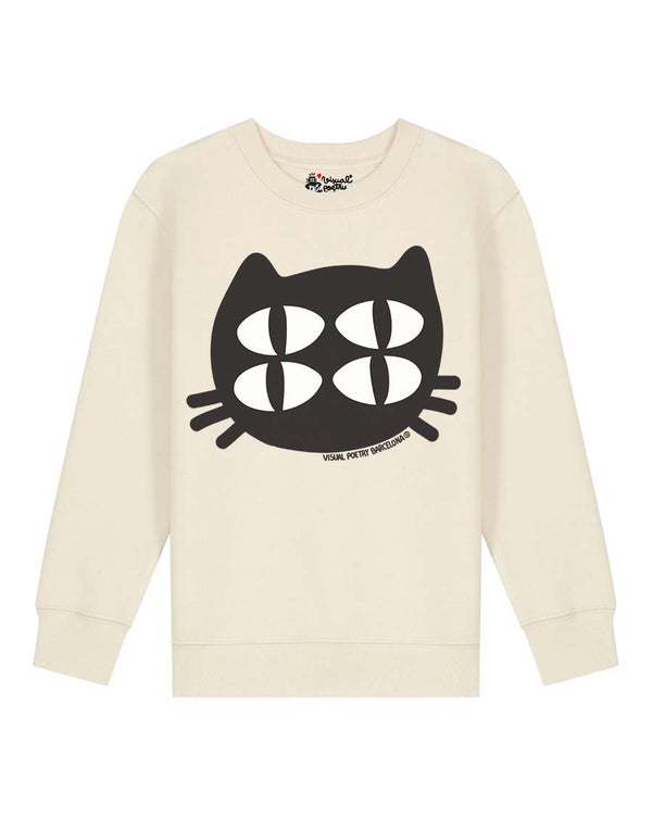 Sudadera niños algodón orgánico. "Gato cuántico"