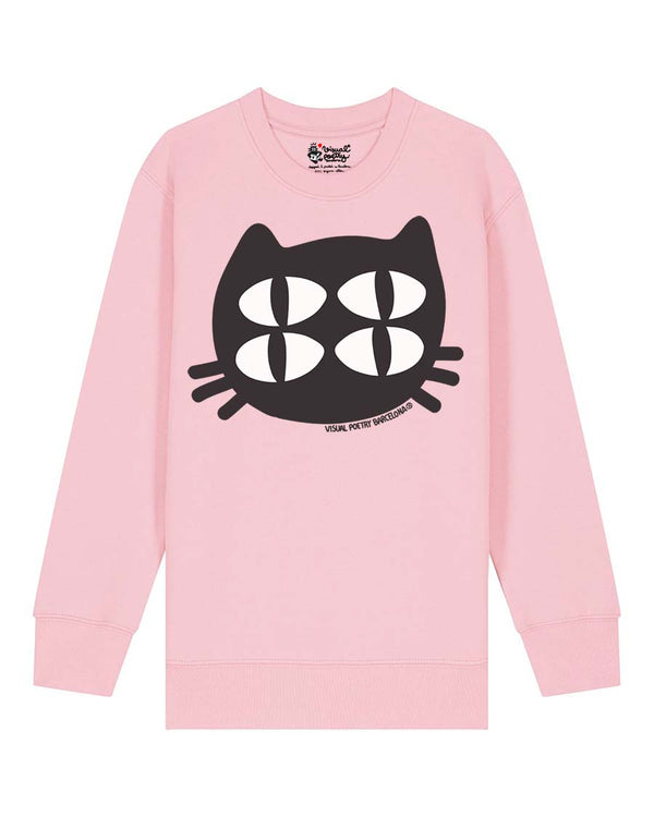 Sudadera niños algodón orgánico. "Gato cuántico"