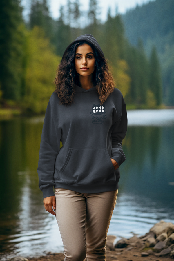 Sudadera capucha unisex algodón. "Gato cuántico" (back-front)