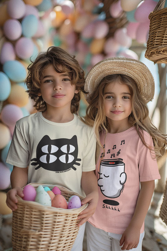 Camiseta niños algodón orgánico. "Gato cuántico"