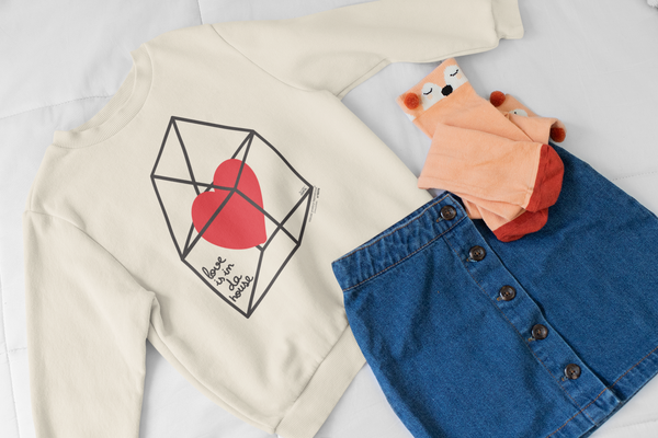 Sudadera niños algodón orgánico. "Love is in da house"