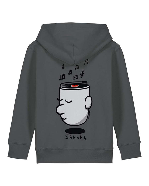 Sudadera capucha  niños algodón orgánico. "Shhhh"