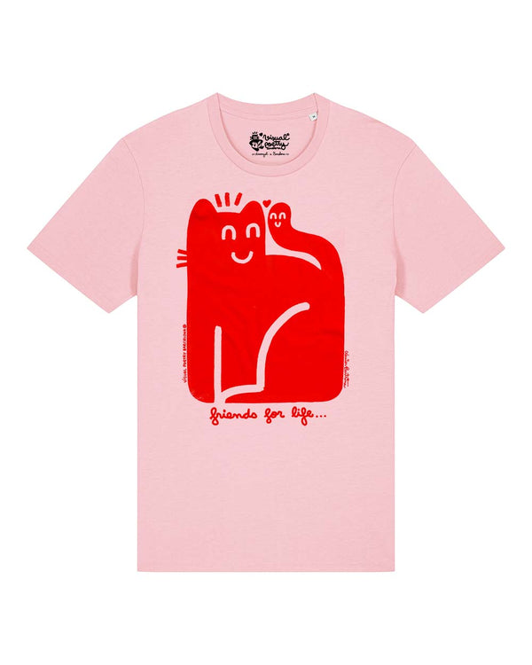 Camiseta Unisex algodón orgánico. "Friends for life"