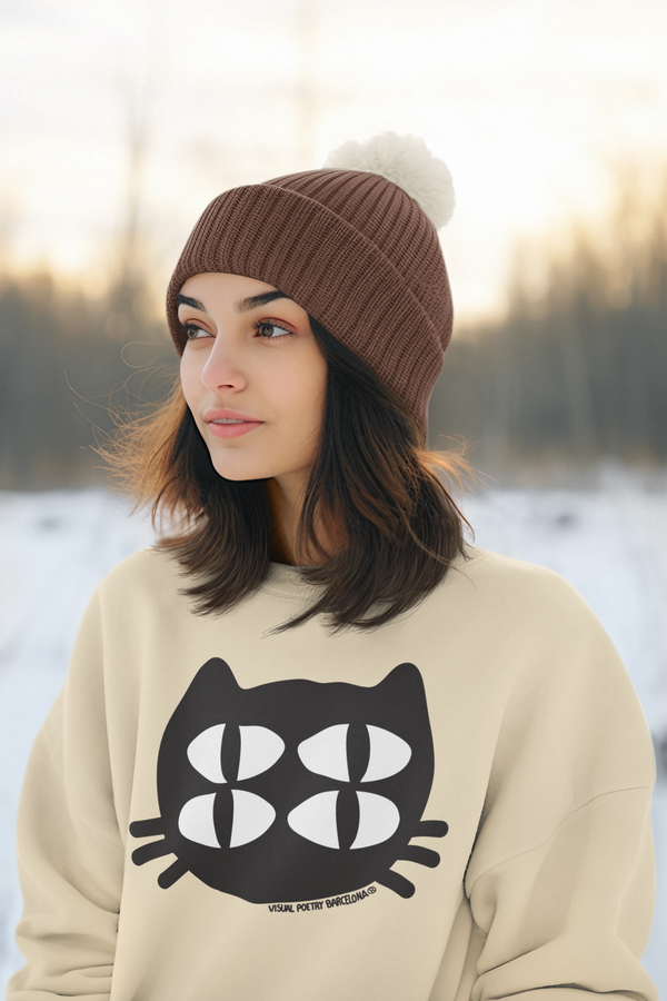 Sudadera unisex algodón orgánico. "Gato cuántico"