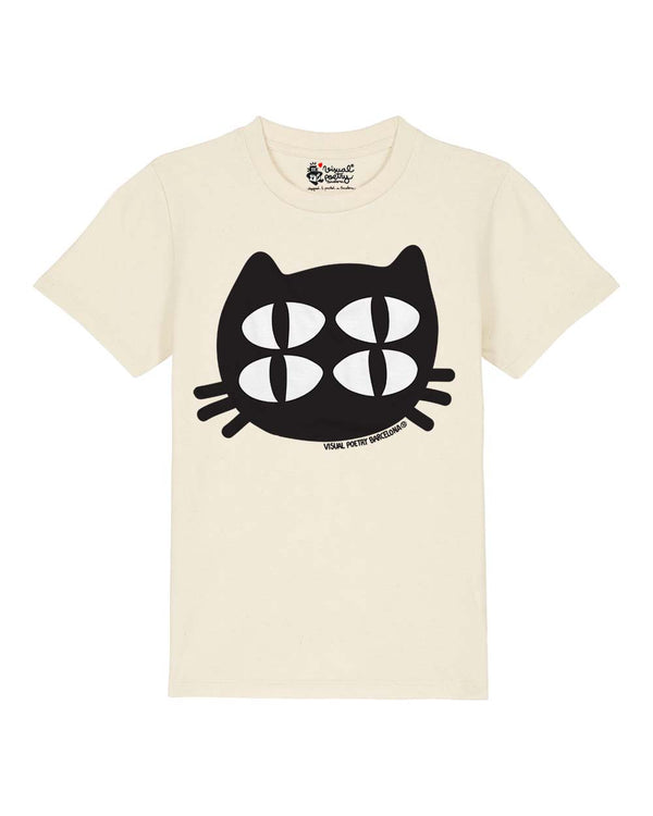 Camiseta niños algodón orgánico. "Gato cuántico"