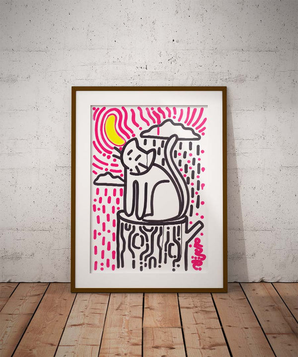 Fine art Print "Rainy cat"