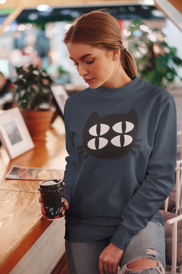 Sudadera unisex algodón orgánico. "Gato cuántico"