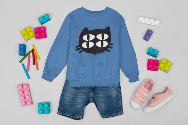 Sudadera niños algodón orgánico. "Gato cuántico"
