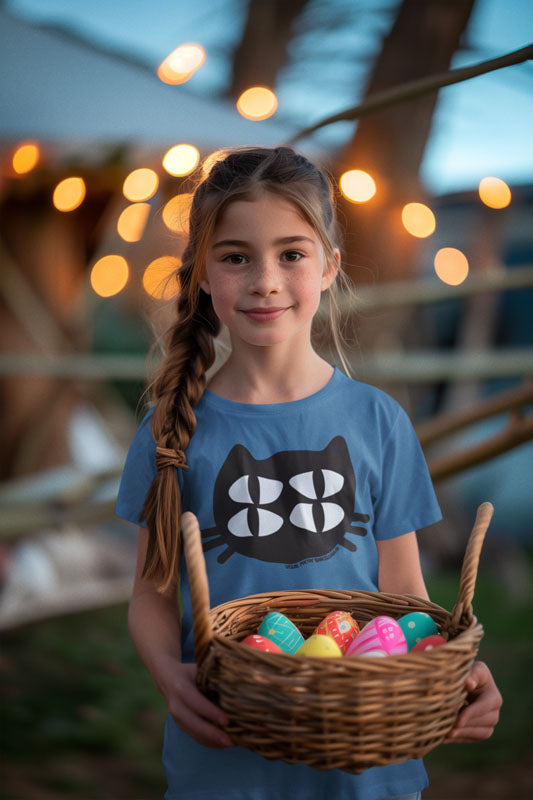 Camiseta niños algodón orgánico. "Gato cuántico"