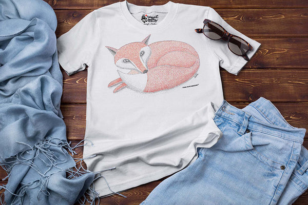 Camiseta Unisex algodón orgánico. "Zorro de las nieves"