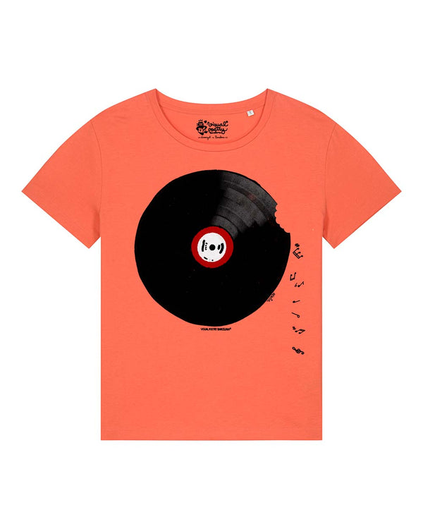 Camiseta mujer algodón orgánico. “Vinilo”