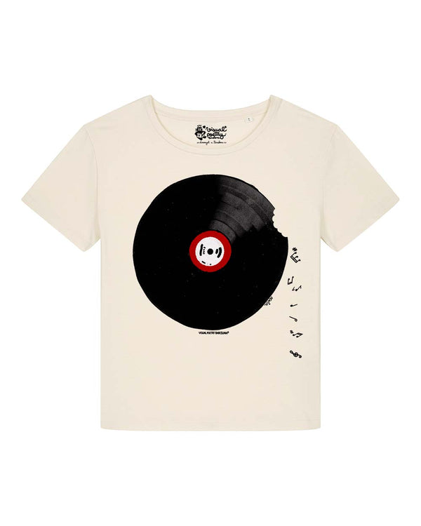 Camiseta mujer algodón orgánico. “Vinilo”