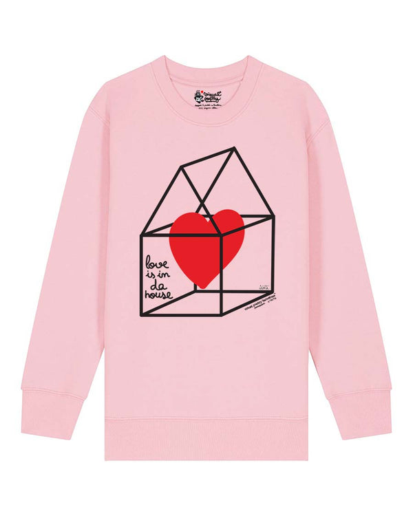Sudadera niños algodón orgánico. "Love is in da house"