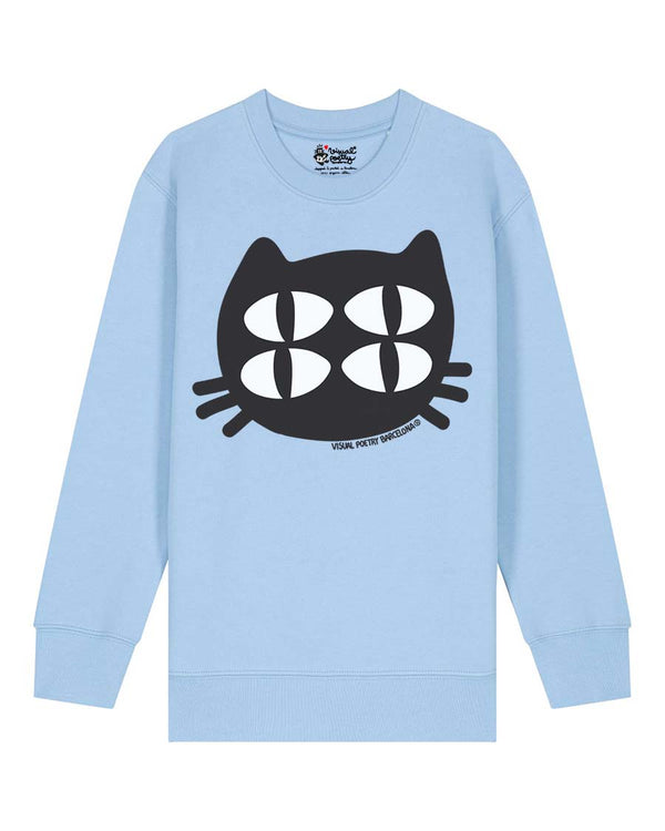 Sudadera niños algodón orgánico. "Gato cuántico"