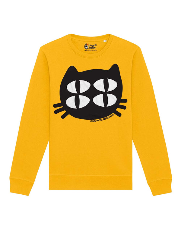 Sudadera unisex algodón orgánico. "Gato cuántico"