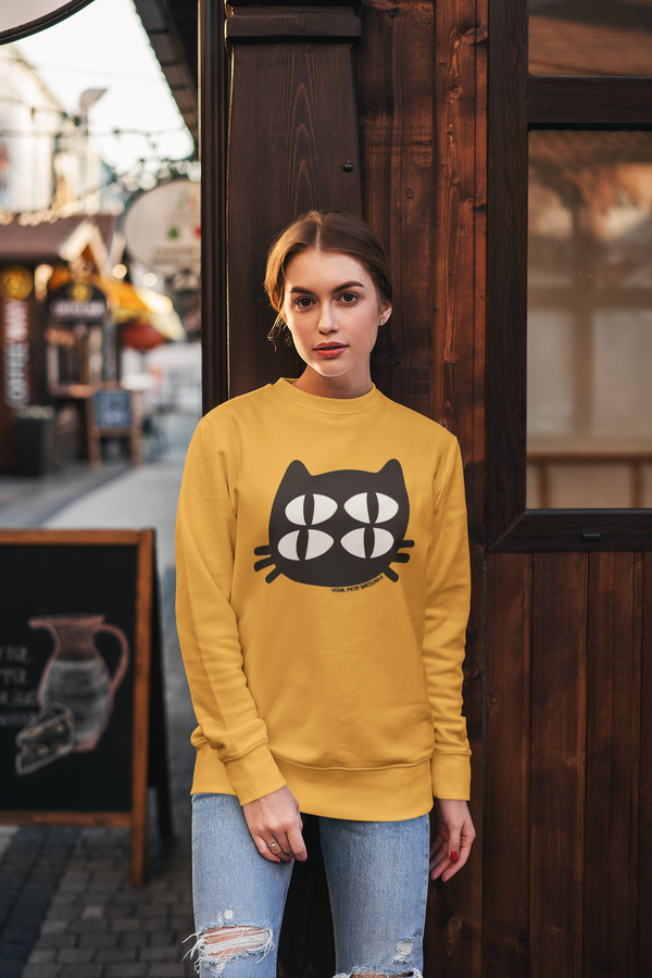Sudadera unisex algodón orgánico. "Gato cuántico"