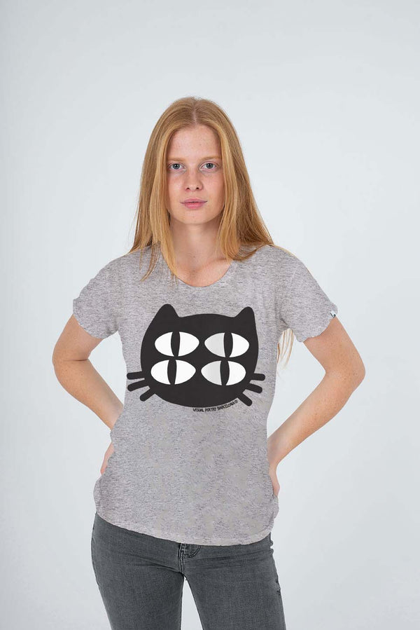 Camiseta mujer. "Gato cuántico"