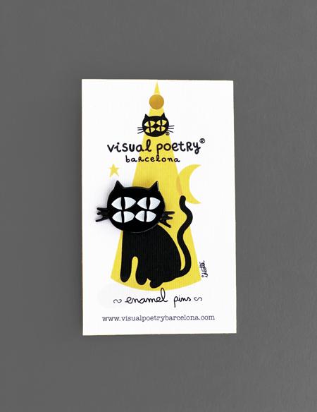 Pin. "Quantum cat" - Visual Poetry Barcelona