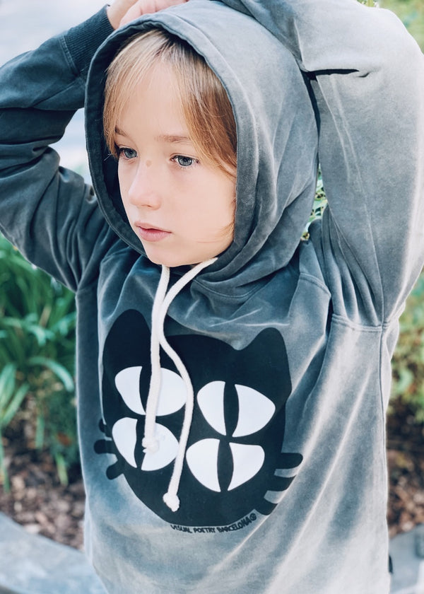 Sudadera capucha niños. "Gato cuántico"